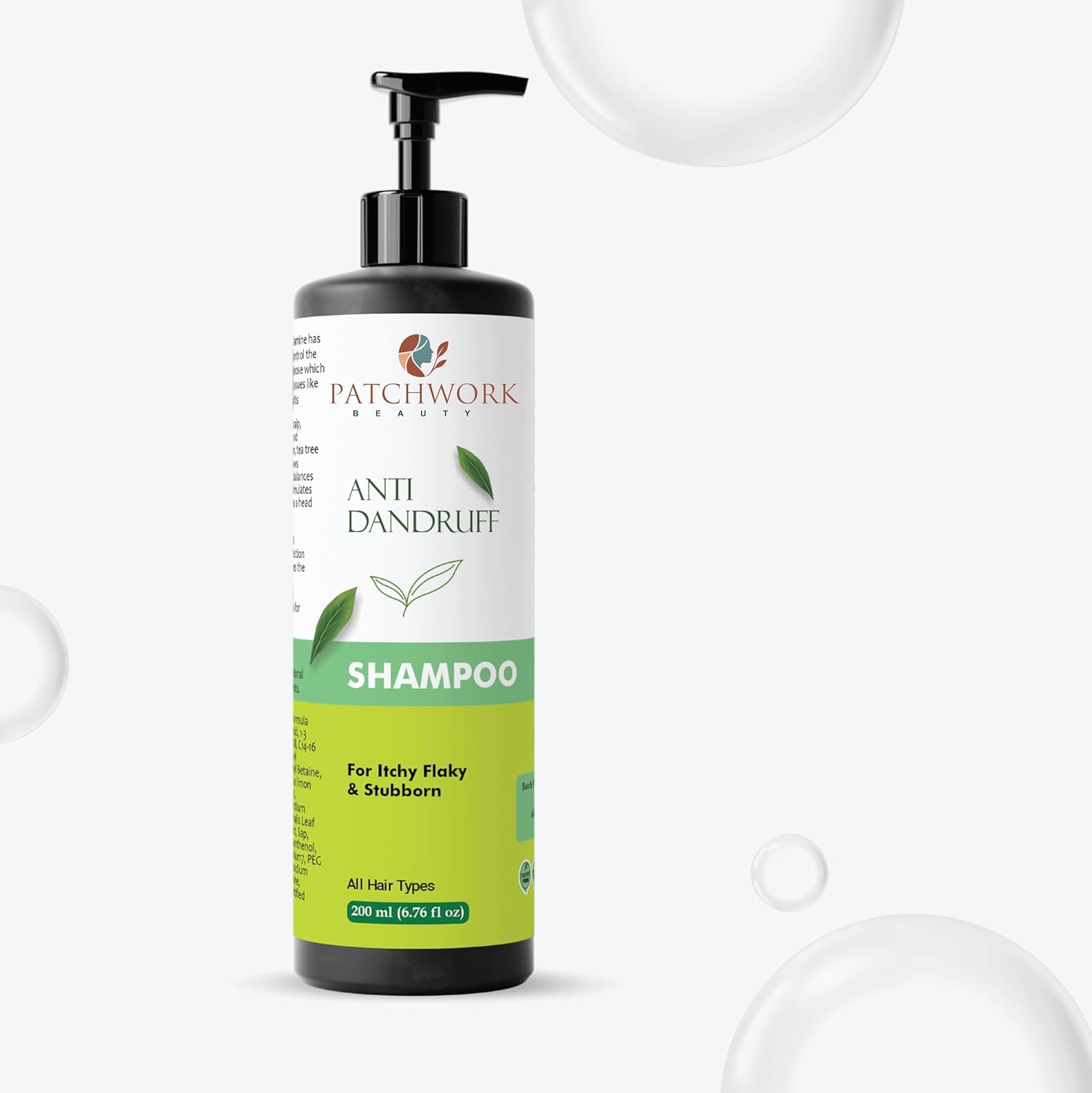 Patchwork Beauty Anti Dandruff Shampoo, For Itchy Flaky & Stubborn, All Hair Types, 200ml