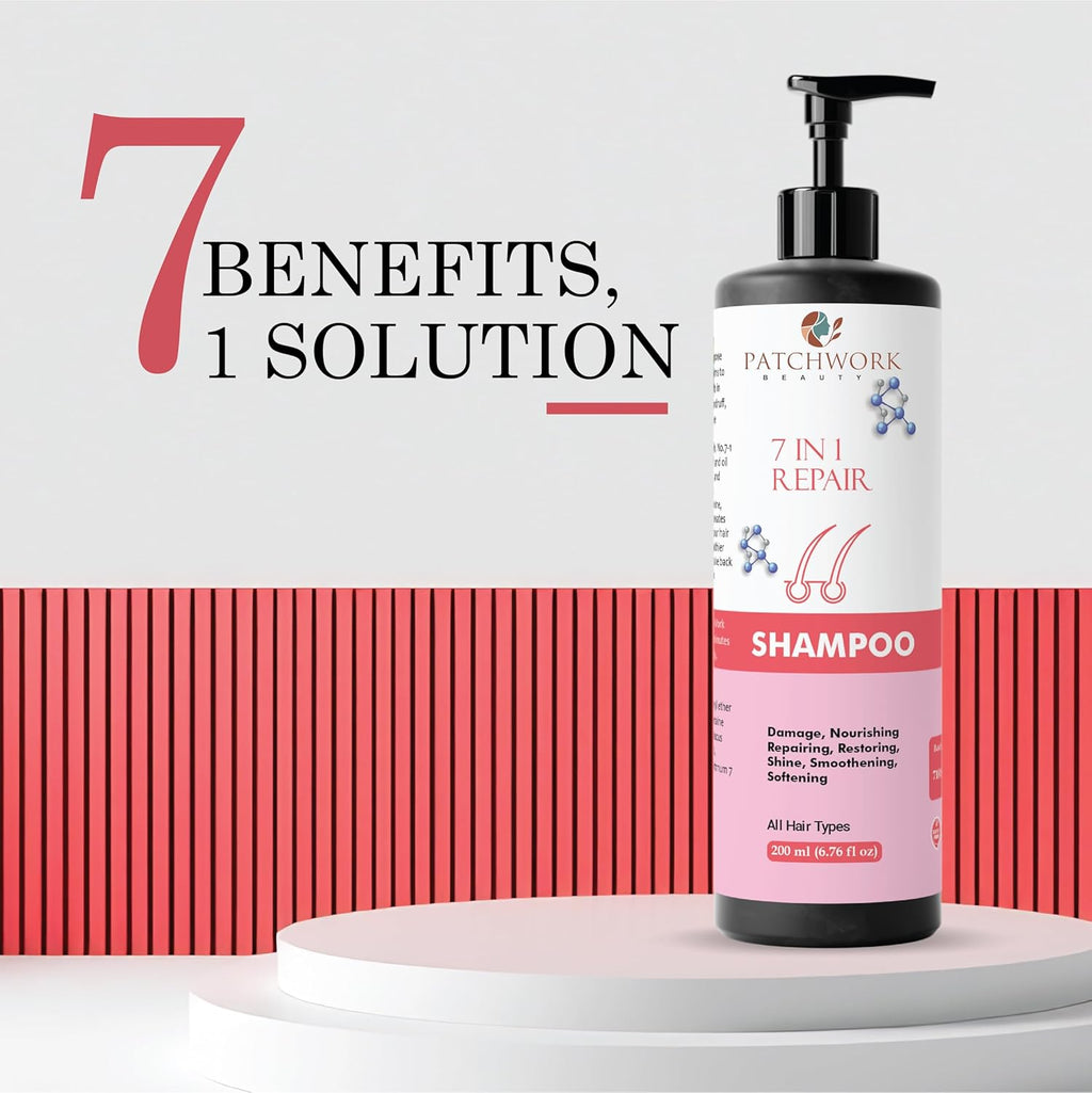 Patchwork Beauty 7 in 1 Repair Shampoo, All Hair Types, Nourishing, Restoring, Smoothening, 200ml