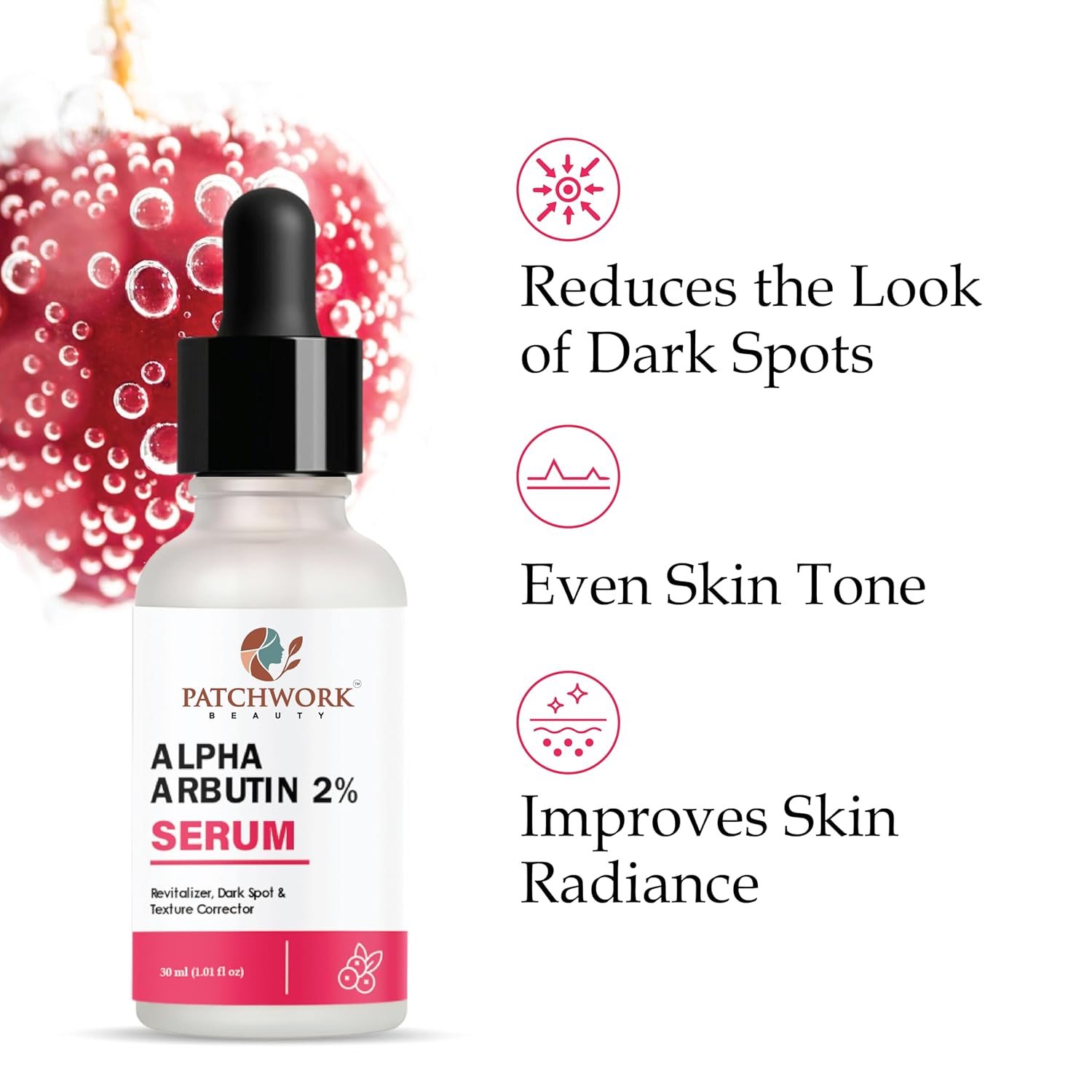 Patchwork Beauty Alpha Arbutin 2% Serum, Dark Spot Corrector and Revitalizer, 30 ml