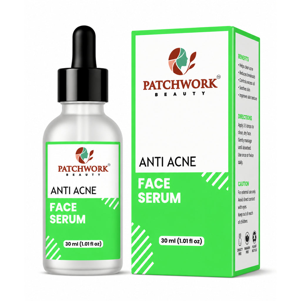 Patchwork Beauty Anti Acne Face Serum for Oil Control and Clear Skin Lightweight Daily Skin Care for Pore Care Smooth Texture and Balanced Skin Suitable for Acne Prone Skin 30ml