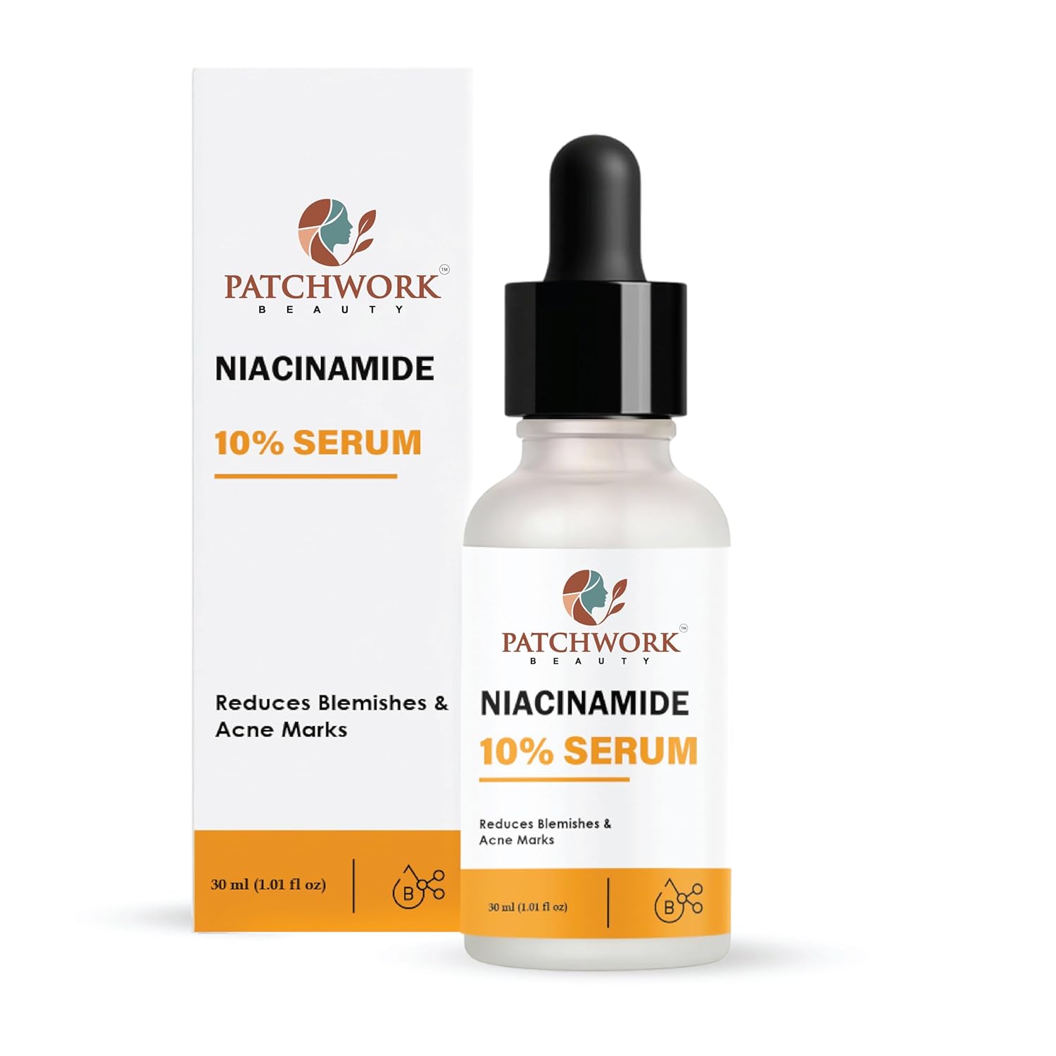 Patchwork Beauty Niacinamide 10% Serum, 30 ml, Reduces Blemishes and Acne Marks