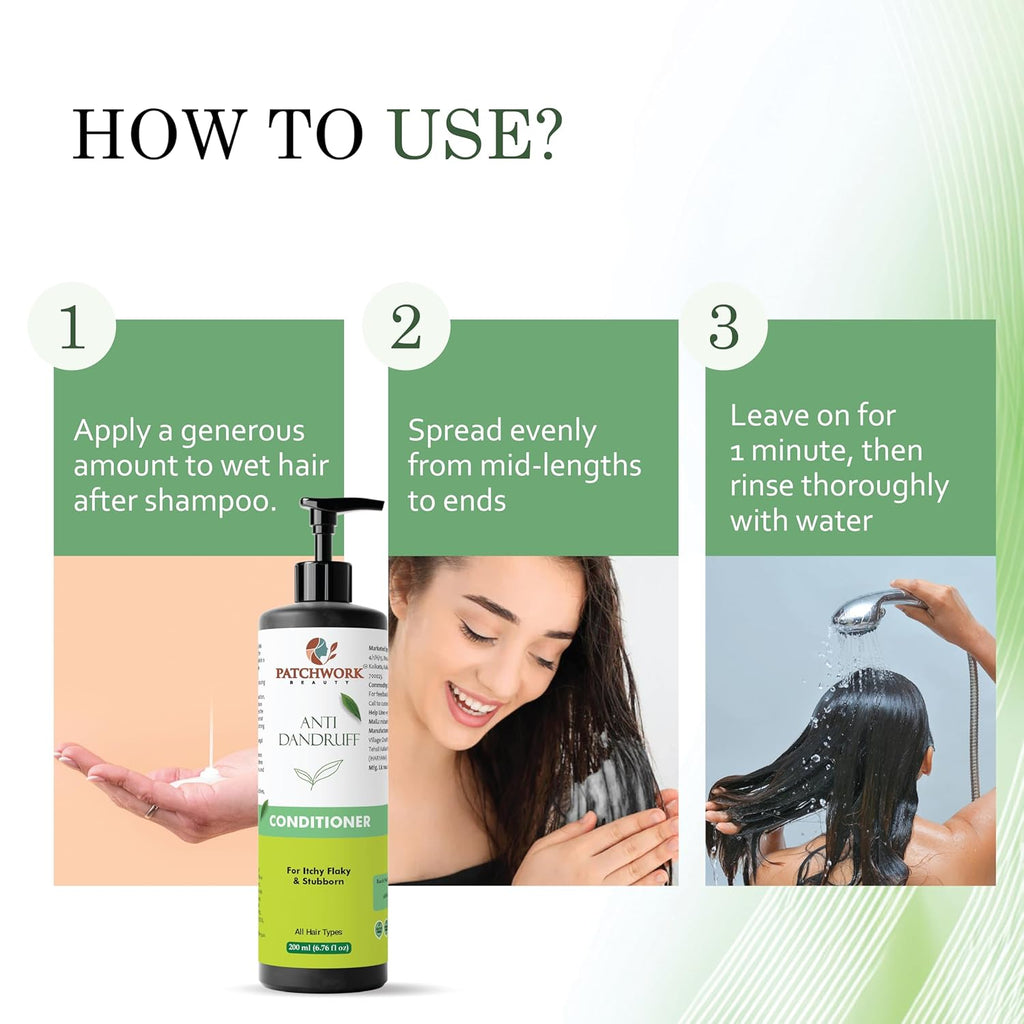 Patchwork Beauty Conditioner, Anti Hair Fall, Frizz-Free, Boosts Hair Growth, All Hair Types, 200 ml (Anti Dandruff Conditioner)