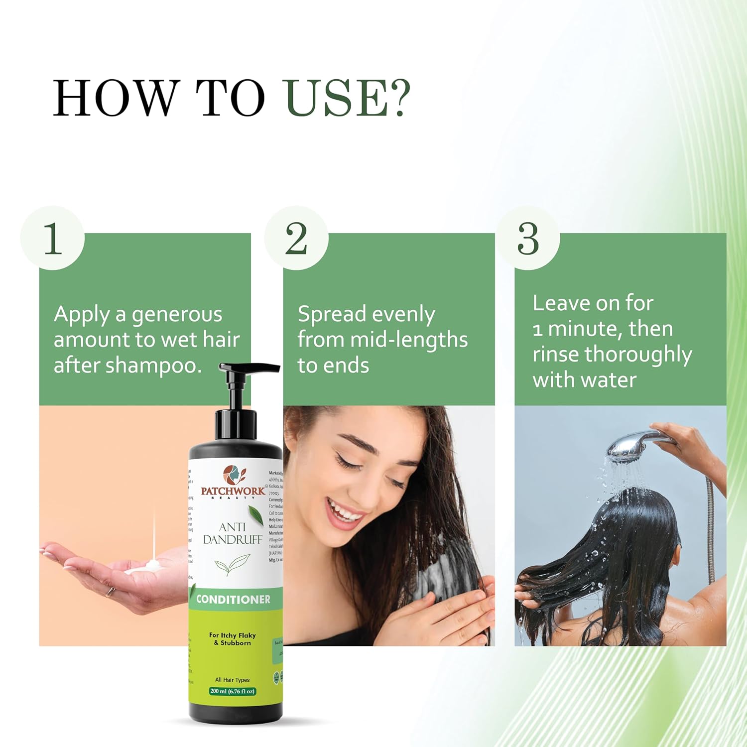 Patchwork Beauty Conditioner, Anti Hair Fall, Frizz-Free, Boosts Hair Growth, All Hair Types, 200 ml (Anti Dandruff Conditioner)