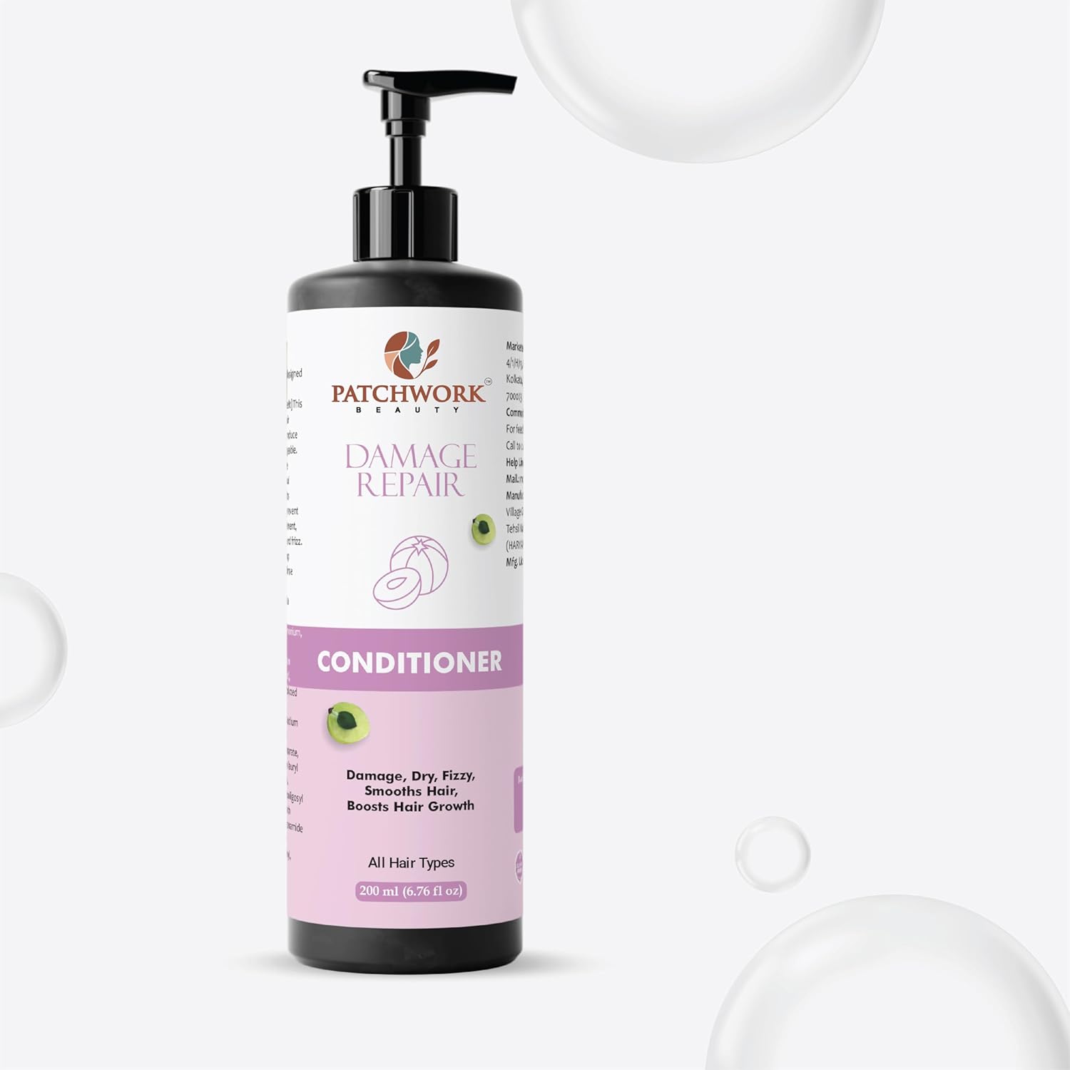 Patchwork Beauty Conditioner, Anti Hair Fall, Frizz-Free, Boosts Hair Growth, All Hair Types, 200 ml (Damage Repair Conditioner)