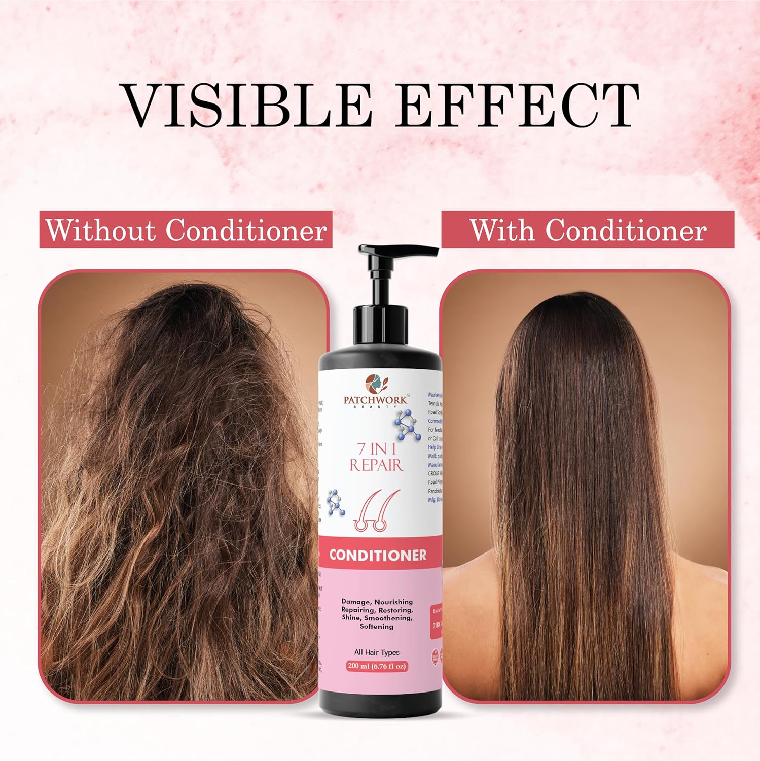Patchwork Beauty Conditioner, Anti Hair Fall, Frizz-Free, Boosts Hair Growth, All Hair Types, 200 ml (7 in 1 Repair Conditioner)