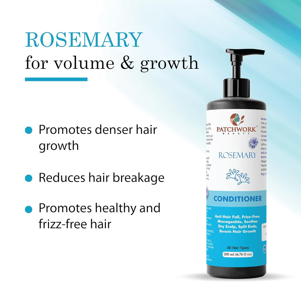 Patchwork Beauty Conditioner, Anti Hair Fall, Frizz-Free, Boosts Hair Growth, All Hair Types, 200 ml (Rosemary Conditioner)