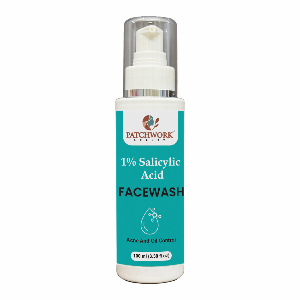 Patchwork Beauty Salicylic Acid 1% Face Wash for Acne and Oil Control Deep Cleansing Gentle Exfoliating Daily Skin Care for Clear Fresh and Balanced Skin 150ml