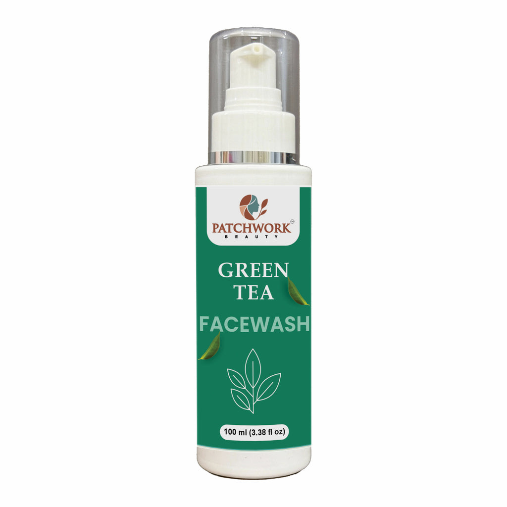 Patchwork Beauty Green Tea Face Wash for Refreshing Cleansing and Oil Balance Gentle Hydrating Daily Skin Care for Fresh Clear and Smooth Skin Suitable for All Skin Types 100ml