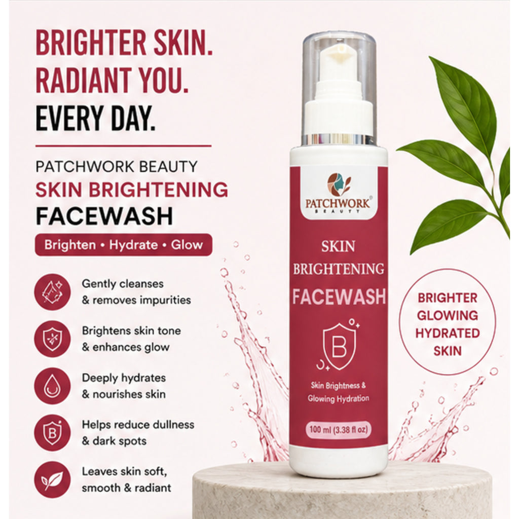 Patchwork Beauty Skin Brightening Face Wash for Radiant Glow and Hydration Gentle Deep Cleansing Daily Skin Care for Dull Uneven Skin Smooth Fresh Look 150ml
