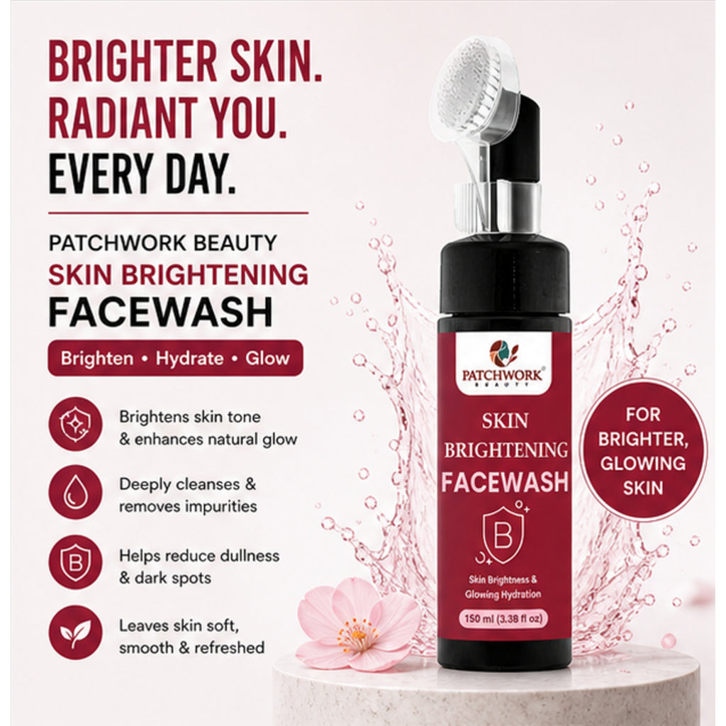 Patchwork Beauty Skin Brightening Face Wash for Radiant Glow and Hydration Gentle Deep Cleansing Daily Skin Care for Dull Uneven Skin Smooth Fresh Look 100ml